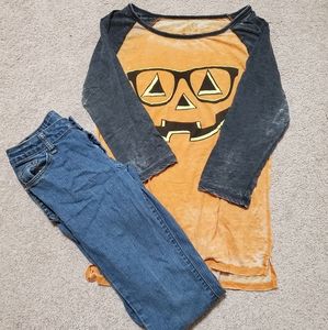 Jackolantern Halloween Baseball Teeshirt